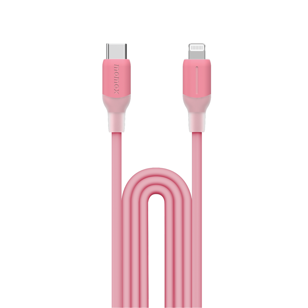 موماكس 1-Link Flow LC كيبل USB-C إلى Lightning واحد متر و مائتان سنتيمتر | وردي موماكس 1-Link Flow LC كيبل USB-C إلى Lightning واحد متر و مائتان سنتيمتر | وردي